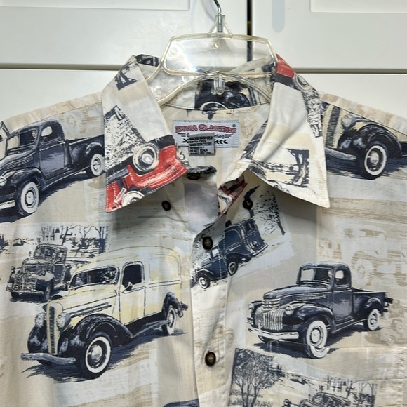 Boca Classics Vintage Cars Cotton Button Down Short Sleeve Shirt Size XL - Picture 2 of 11